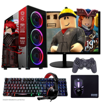 Computador PC Gamer Completo TOB Intel Core i5 SSD 240GB 8GB Teclado Mouse Mouse Pad e Headset Gamer Joystick Monitor 19" Windows 10 Pro Trial
