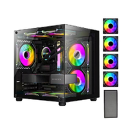Gabinete Gamer Aquário HAYOM com 4 fans Inclusas MICRO ATX / MINI ATX - GB1796_BLACK