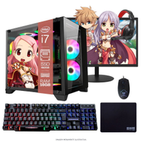 COMPUTADOR PC GAMER COMPLETO TOB INTEL CORE I7 SSD 480GB 16GB GABINETE AQUÁRIO TECLADO MOUSE MOUSE PAD E HEADSET GAMER MONITOR 23"