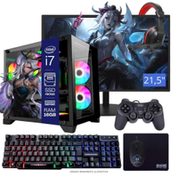 Computador Gamer Intel Core I7 8Gb De Memória Ssd 240Gb Placa De Video 4Gb Teclado Mouse Mouse Pad E Headset Gamer Gabinete Gamer Rgb