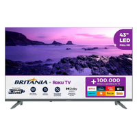 Smart TV 43Pol BTV43VA4REGB Full HD LED Dolby Áudio Roku Britânia - Smart TV Britânia 43 polegadas Full HD com Roku TV