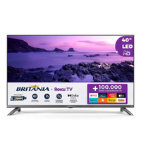 Smart TV 40 BTV40M9GR2CGB Full HD LED Dolby Audio Roku TV Britânia - Smart TV Britânia 40 polegadas Full HD
