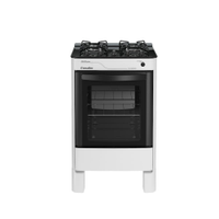 Fogão de Piso Esmaltec Agata Glass 4 Bocas Branco Mesa de Vidro Branco - Bivolt