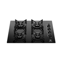 Cooktop 4 Bocas a Gás Electrolux Mesa de Vidro Efficient Grade de Aço Fosco (KE4GR) - Bivolt