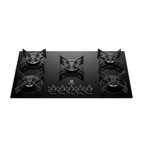 Cooktop 5 Bocas a Gás Electrolux Mesa de Vidro Efficient Grade de Aço Fosco (KE5GR) - Bivolt