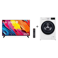 LG Lava e Seca VC5 12kg Branca com Inteligência Artificial - 127v + Smart TV QNED AI 4K QNED70 43 - CV3012W1.43QNED7