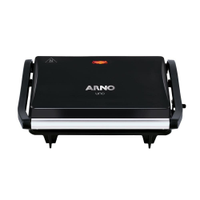 Grill Elétrico Arno Compact Uno GPTO Grelha Antiaderente Trava Lateral Preto - 220V