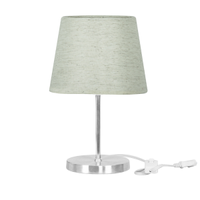 Abajur Eros Dome Linho Claro Base Redonda