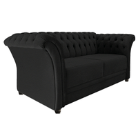 Namoradeira Chesterfield Sofia Corano Preto - Amarena Móveis