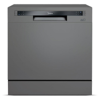 Lava-Louças Midea Cinza com 08 Serviços, 06 Programas de Lavagem e Função Adiar Início - DWA08S - 220V