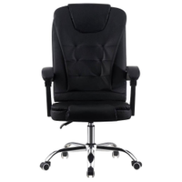 Cadeira de Escritório Presidente Base Cromada com Rodinha Fortt Sevilha Preta - CPF04-P - Preto