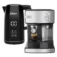 Kit Cafeteira Espresso Nova Primalatte e Chaleira Digital Black Oster - 220V