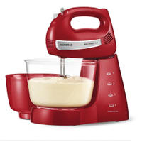 Batedeira Mondial Premium Vermelha Bella Massa Inox B-29 NP com 4 Velocidades e 500W - 220V
