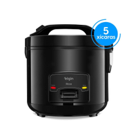 Panela Elétrica de Arroz Elgin Rizzo PAR40 5 Xícaras 1L 400W Cuba Antiaderente Função Aquecer Design Black Piano - 110V