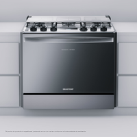 Fogão Brastemp 5 Bocas De Embutir Cor Inox Com Turbo Chama E Touch Timer - Bys5pcr Bivolt