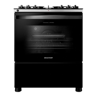 Fogão Brastemp 5 Bocas Preto Com Mesa De Vidro, Função Air Fryer E Turbo Chama - Bfs5lae 110V