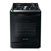 Fogão Brastemp 4 Bocas De Embutir Preto Com Mesa De Vidro E Dupla Chama - Byo4xae Bivolt