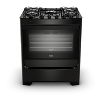 Fogão 5 Bocas Consul Mesa De Vidro Preto - Cfs5vbe Bivolt