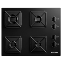 Cooktop Brastemp 4 Bocas A Gás Com Grades De Ferro Aramado E Chama Simmer - Bdd61be Bivolt