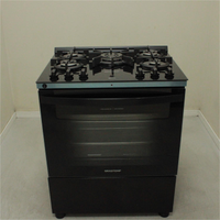 Fogão Brastemp 5 Bocas Preto Com Mesa De Vidro, Função Air Fryer E Turbo Chama - Bfs5laers3_Wbom_Cd5130030 220V