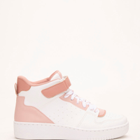 Tênis cano alto com velcro casual ace rosa