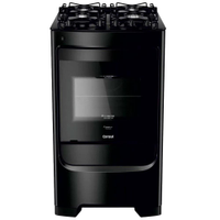 Fogão Consul 4 Bocas Preto Com Mesa De Vidro E Grades Individuais Super Estáveis - Cfo4vbe Bivolt