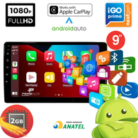 Central Multimídia Android 9 Polegadas 2GB RAM 32GB Memória CarPlay Knup KP-RA910