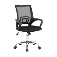 Cadeira de Escritório com Ajuste de Altura e Apoio de Braço até 120Kg Manchester Preto - Preto