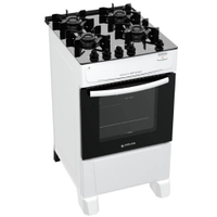 Fogão Atlas 4 Bocas Mônaco Top Glass Automático Mesa de Vidro Forno 50L - Bivolt