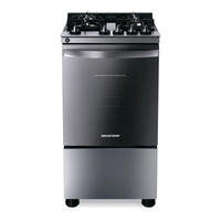 Fogão Brastemp 4 Bocas Inox com mesa de vidro, dupla chama e grill elétrico - BFO4VBR - 110V