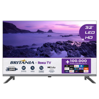 Smart TV 32" HD Britânia B32KRA Roku TV Wi-Fi Dolby Audio
