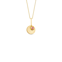 Pingente Personalizável em Ouro Amarelo 18k com Rodolita, 12mm