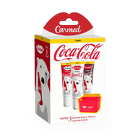 Kit carmed coca cola com 3 hidratantes labiais 10g e brinde