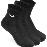 Meia Feminina Everyday Cush Ankle 3 Pares - Preto