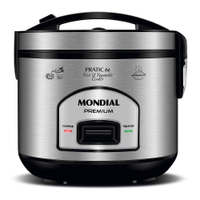 Panela Elétrica de Arroz Mondial PE-43 6 Xícaras - Preta/Inox - 220V