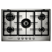 Cooktop 5 Bocas Brastemp Gourmand Inox Com Duplachama E Trempe Com Ferro Fundido - Bdk75dr 220V