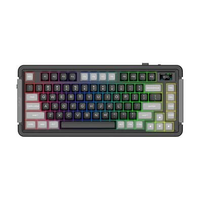 Teclado Mecânico Sem Fio APLUS Gasket Zion com LCD, RGB, Bluetooth 2.4GHz, Cabo Removível, Switch Gateron Amarelo - AKW500
