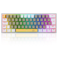 Teclado Mecânico Gamer Redragon Fizz, RGB, Switch Brown, Layout 60%, USB, ABNT2, Amarelo, Cinza e Branco - K617RGB-YLEGYEWT (PT-BROWN)