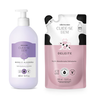 Combo Cuide-se Bem: Loção Corporal Rosa e Algodão 400ml + Refil Boa Noite 350ml