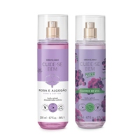 Combo Body Splash Cuide-se Bem: Rosa e Algodão 200ml + Cachos de Uva 200ml