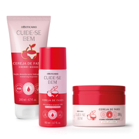 Combo Cuide-se Bem Cereja De Fases: Creme Relaxante Corporal 200g + Óleo Térmico Corporal 110ml + Loção Corporal 200ml