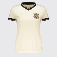 Camisa Corinthians Logo Dry Feminina Off White