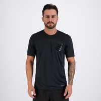 Camisa Corinthians Logo Dry Preta