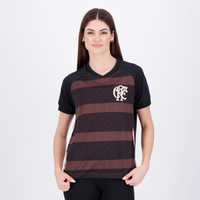 Camisa Flamengo Consciência Negra Diamante Feminina Preta e Marrom