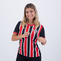 Camisa São Paulo Classmate Feminina Preta e Vermelha
