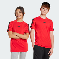 Camiseta Adidas 3 Stripes Juvenil Vermelha e Preta