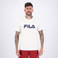 Camiseta Fila Regular Letter Premium IV Off White e Preta