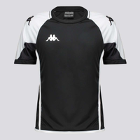 Camiseta Kappa Berlin Juvenil Preta e Branca