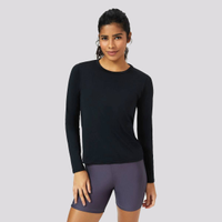 Camiseta Manga Longa Hering Proteção UV Feminina Preta