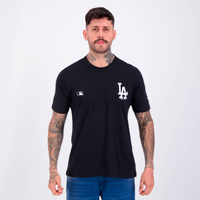 Camiseta New Era MLB Los Angeles Dodgers Preta e Branca